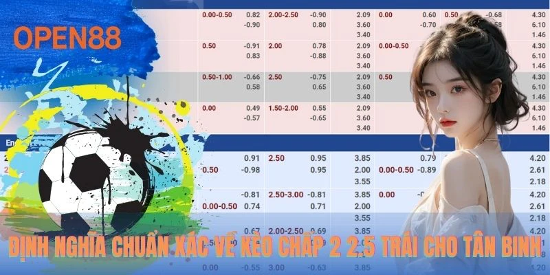 Định nghĩa chuẩn xác về kèo chấp 2 2.5 trái cho tân binh